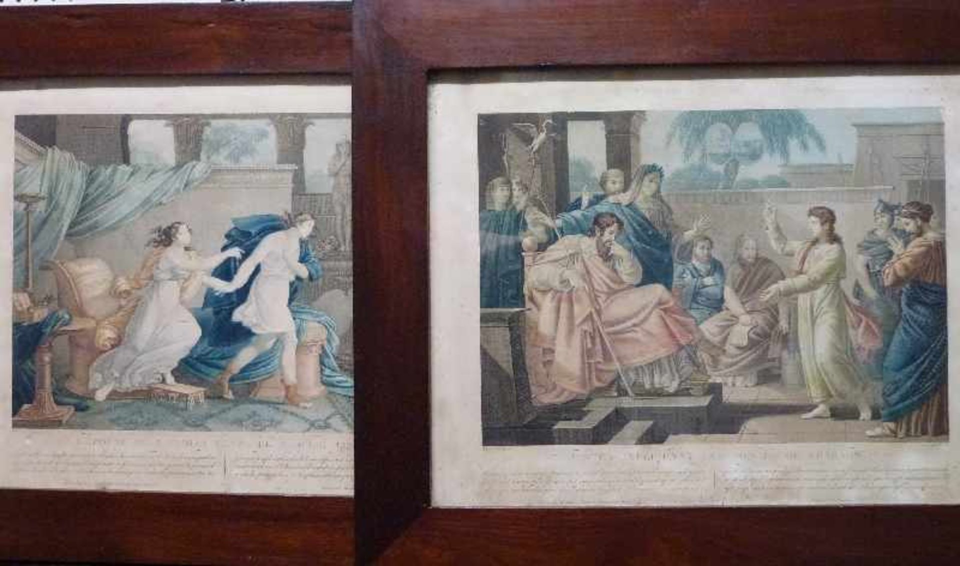 6 alttestamentarische Szenen, nach Blaisot, Mitte 19.Jh. colorierte Lithographien, Biedermeier- - Bild 3 aus 9
