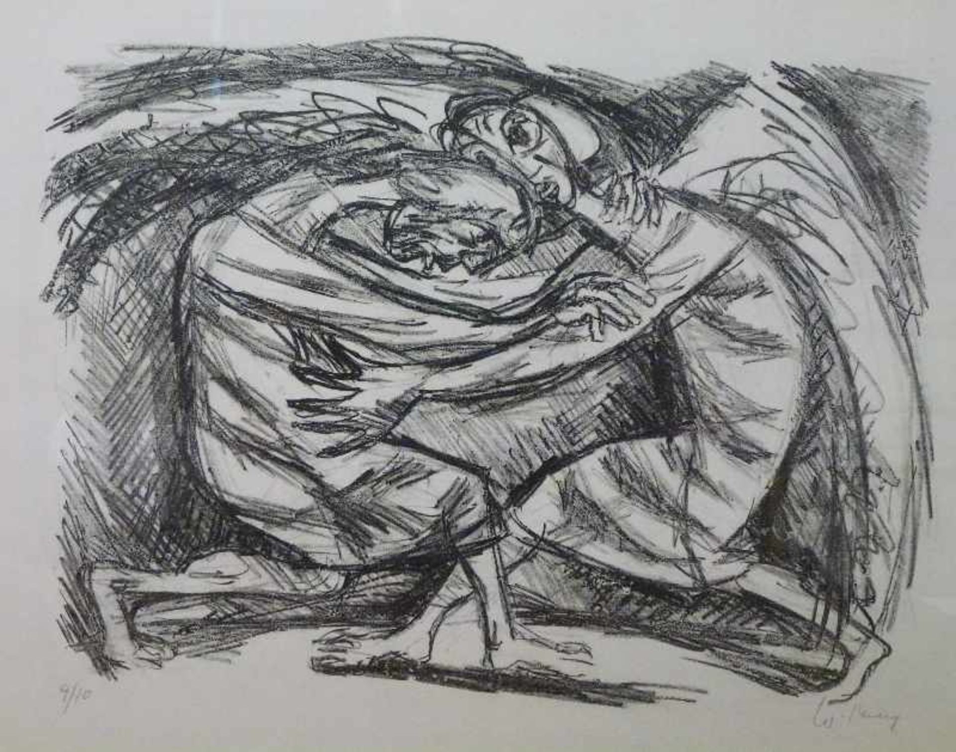 "Kampf mit dem Engel", Werner Persy (1924) Lithographie, 9/10, Bleistiftsign., 38x49 cm