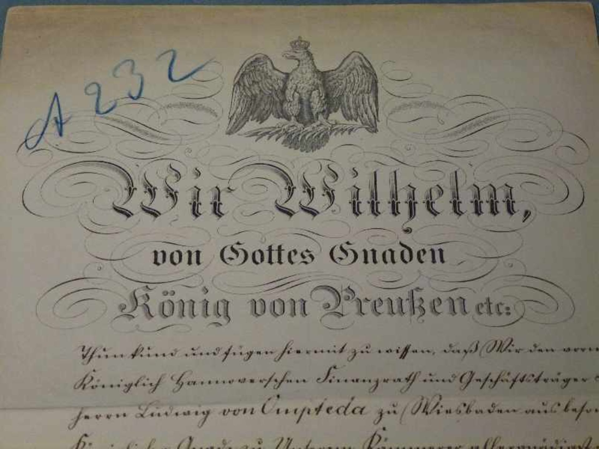Bestallungsurkunde für den Kämmerer von Ompteda, 1884 3-Seitig lithographierte Urkunde m. - Bild 4 aus 4