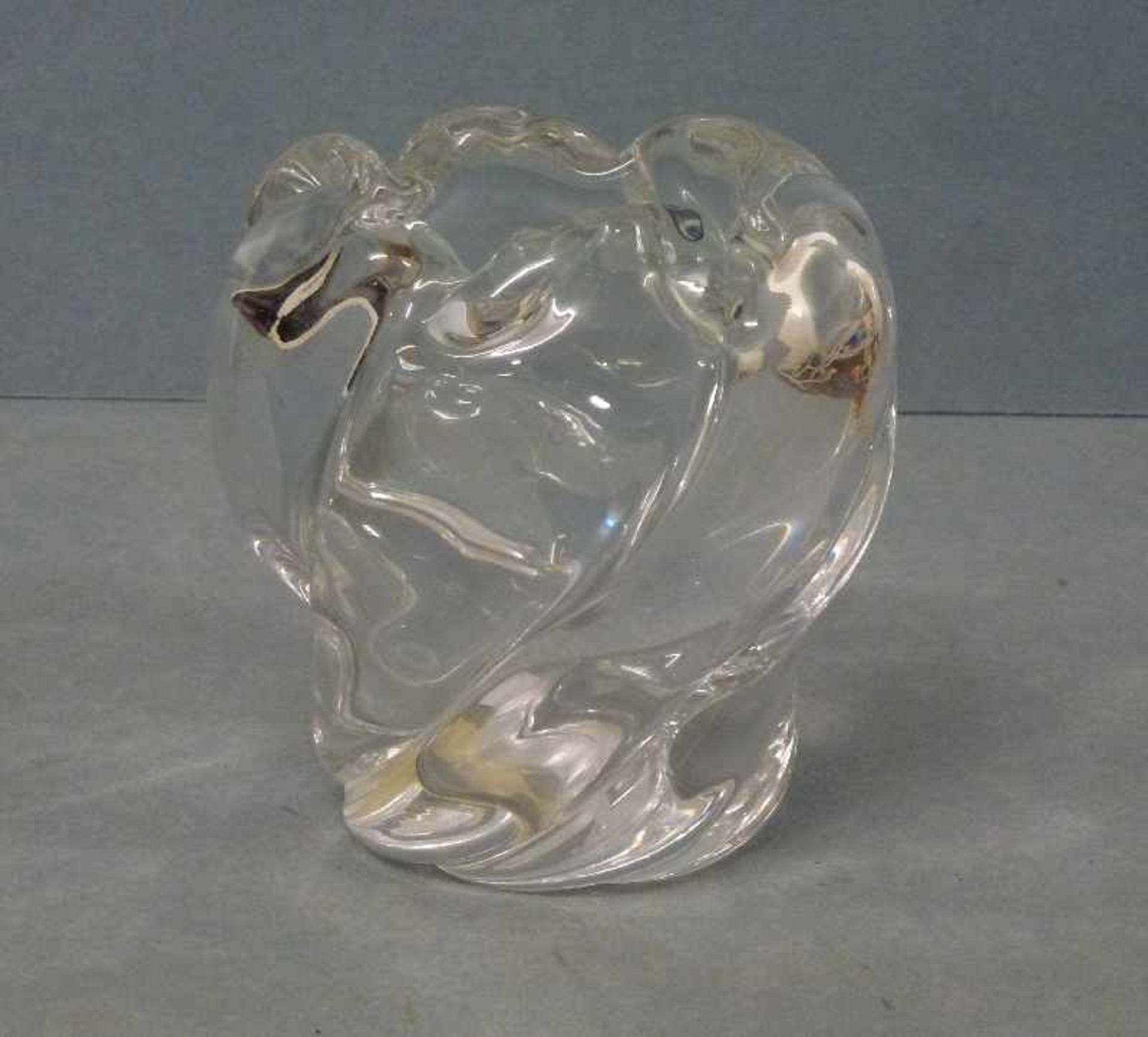 Vase, Edvin Öhrström, Orrefors birnenförmig, gedrehte Kniffe, farblos, Ritzsign., H 12 cm
