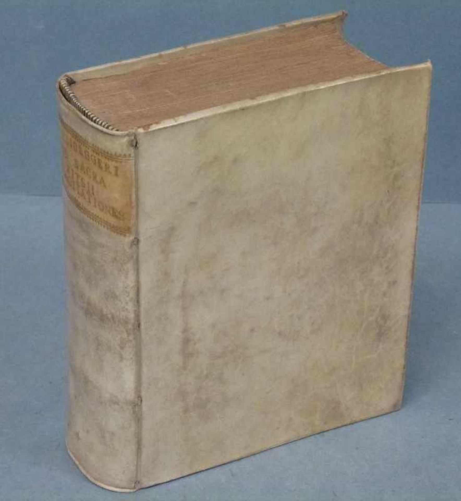 Foliant, "Sive de Historia Sacra", Joh. Henrich Heidegger, Amsterdam 1667 orig. Pergamenteinband,