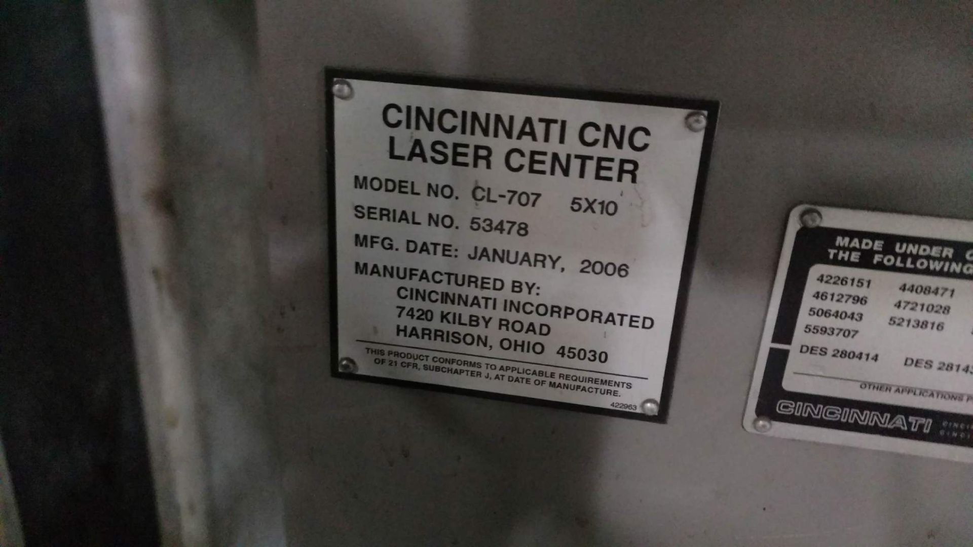 2006 Cincinnati CO2 Laser Model CL707 (5 X 10) - Ferndale, MI - Image 5 of 7