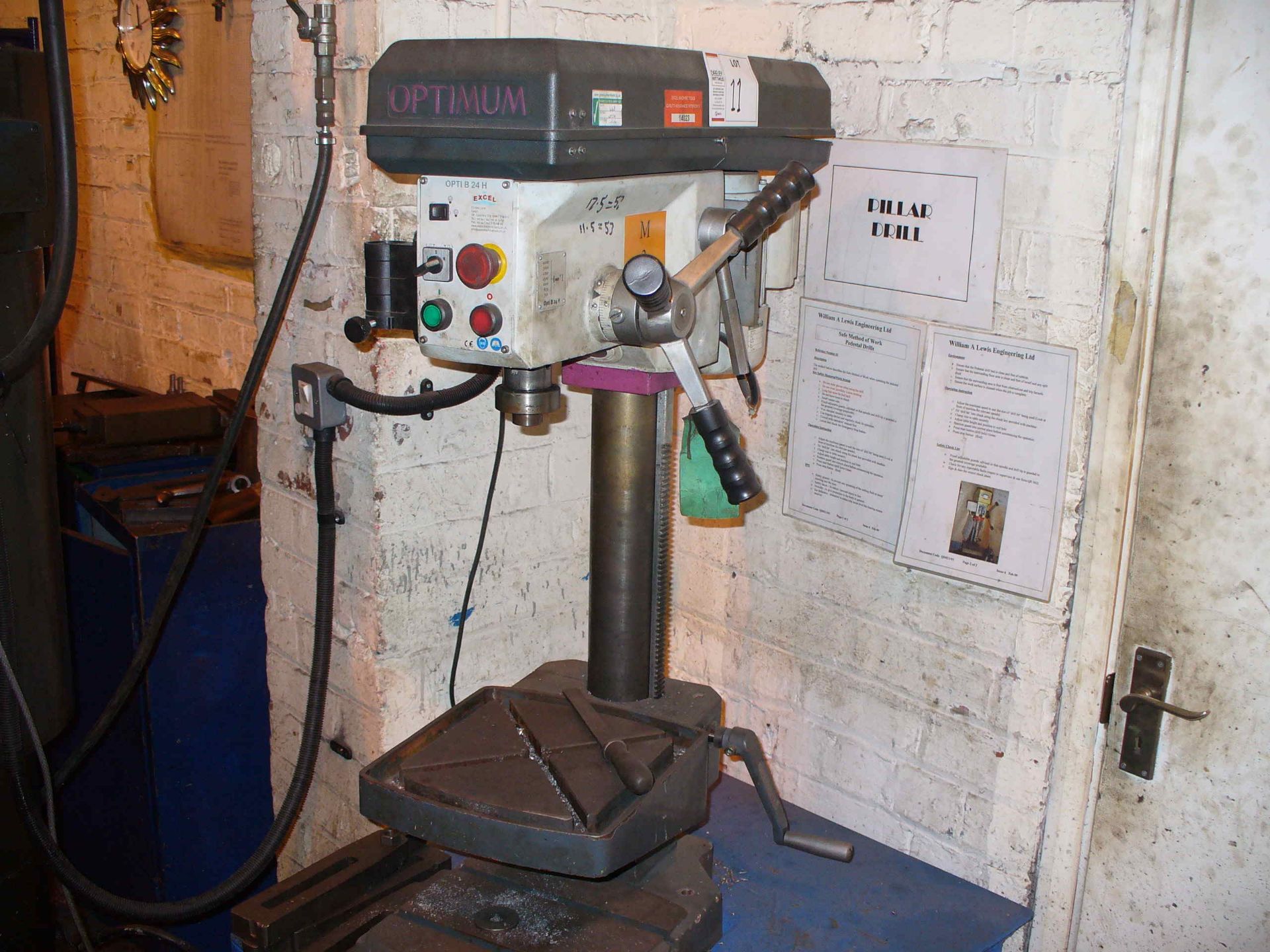 2006 Excel optimum opti B24H PILLAR DRILL, serial no jj806040056