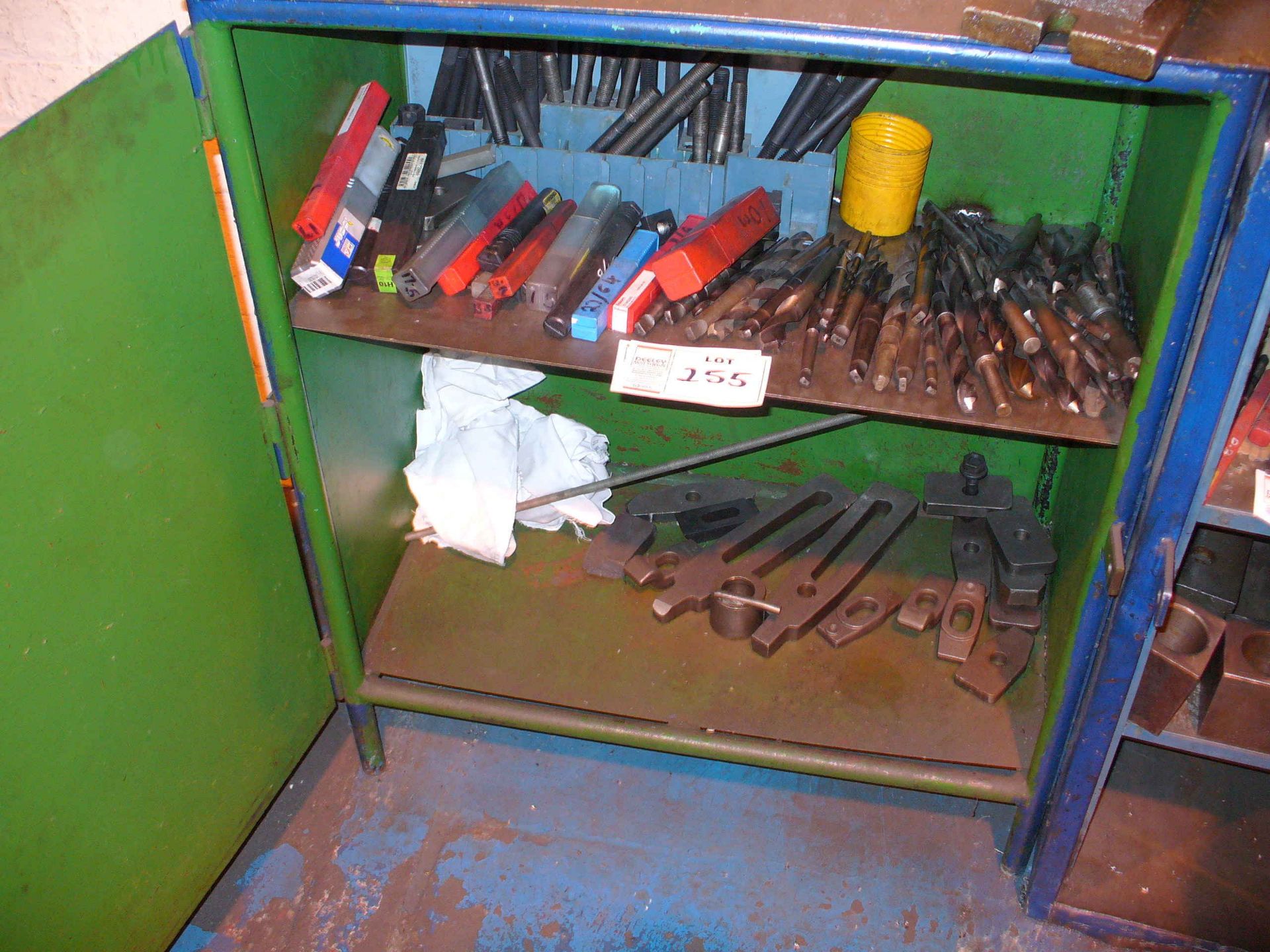 Cabinet and contents to include fixings, clamps etc