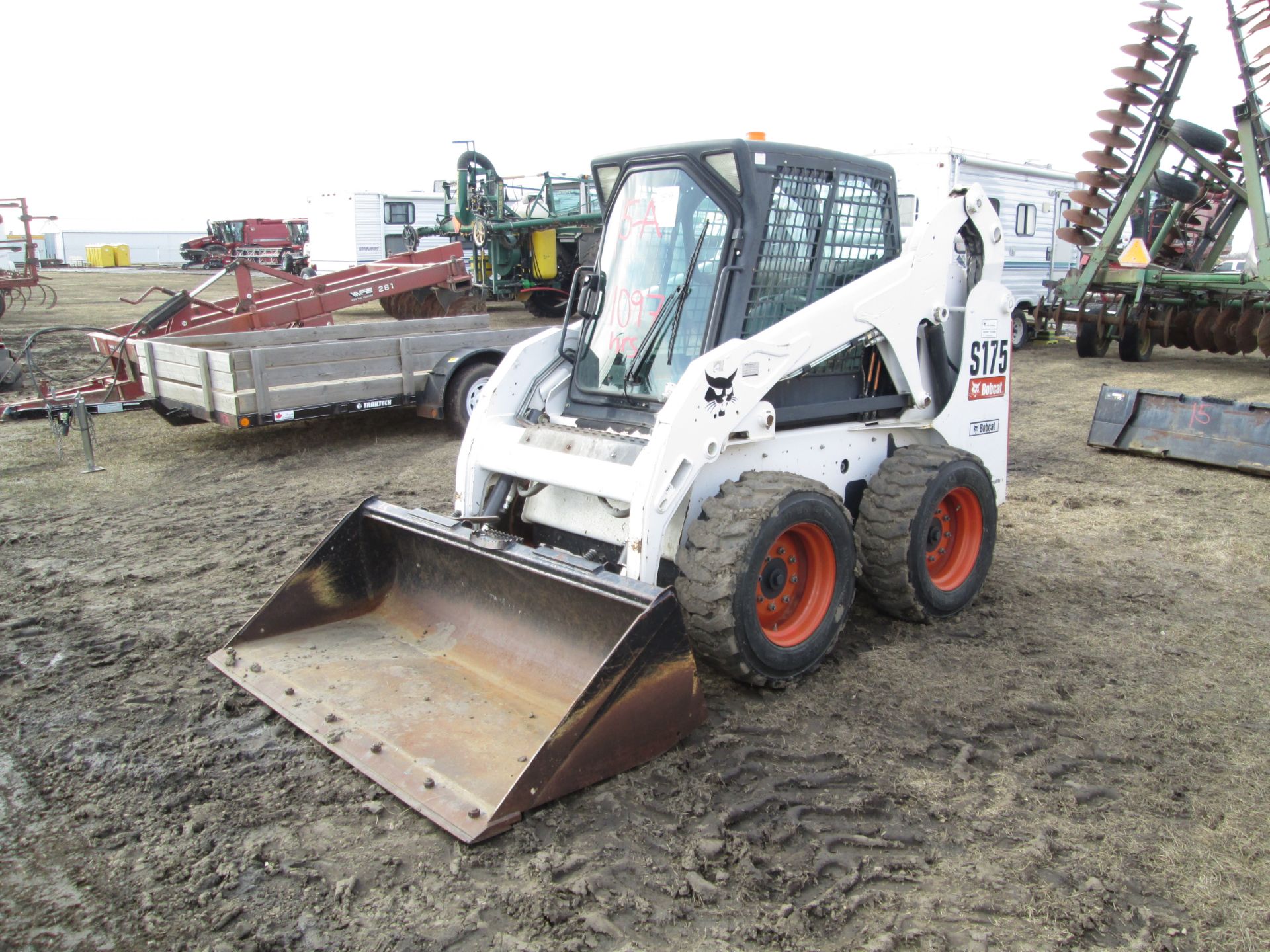 2007 BOBCAT S175 SKIDSTEER, AUX HYD FOOT & HAND CONTROLS, QUICK ATTACH BUCKET, 49HP, DIESEL,1043HRS