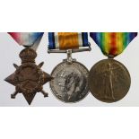 1915 Star Trio to 14763 B.Q.M. Sjt. T.A. Claydon R.F.A. (Sjt. on the Star) Thomas Arthur Claydon was