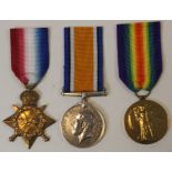 1915 Star Trio to 2206 Gnr A E Vincent RFA. VF (3)