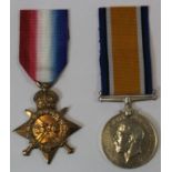 1915 Star & BWM to £-10005 Pte R G J Vincent Suffolk Regt. VF (2)