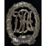 German DRL Sports Badge in Bronze. Numbered and maker marked to rear. No swastika. Pre 1937.