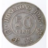 Hong Kong 50 Cents 1905 nVF