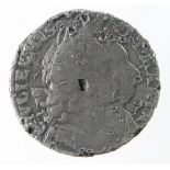 Farthing 1692, William & Mary tin with copper plug, Peck 584, Fine with surface damage.