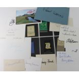 Golf - collection of autographed white cards etc includes Payne Stewart, Justin Rose, Doug