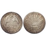 Mexico silver 8 reales 1886, San Luis Potosi Mint, VF/NVF