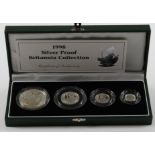 Britannia Silver Four coin set 1998. Proof aFDC. Boxed as issued