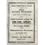 FA Cup semi-final replay Manchester United v Wolverhampton Wanderers on 02/04/49 at Goodison Park,