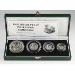 Britannia Silver Four coin set 1997. Proof aFDC. Boxed as issued