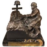 Deck Piece in memory of those that fought at Stalingrad. Engraved plaque to base dated 1942