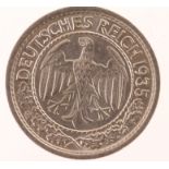 Germany 50 Reichspfennig 1935F, EF