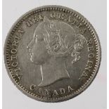 Canada 10C 1870 (narrow 0?) GVF small scratch behind bust