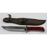 Modern issue bowie knife and sheath commemorating Eight Army Air Force.