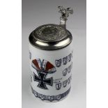 Germanic Stein featuring Knights Cross and SS Divisional Emblems. Issue marking and model pattern