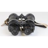 Barr & Stroud Binoculars no case internal lenses damage. Crows foot and serial number.