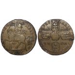 Ireland James II Gunmoney Crown 1690 nVF, edge knock.