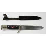 HJ Dagger RZM 49 1939 with motto. Diamond very good not chipped. Scabbard with clip unbroken.