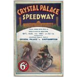 Crystal Palace Speedway for Southern League Match vs Southampton on 1/8/1931. Palace won 38.15