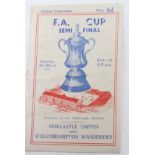 FA Cup Semi-Final Newcastle United v Wolverhampton Wanderers at Hillsborough on 10/03/1951