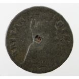 Farthing 1684, Charles II tin with copper plug, Peck 533, VG