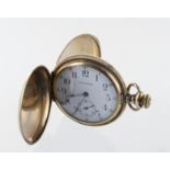 Ladies 14kt gold plated hunter pocket watch by Waltham, circa 1903