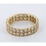 9ct Gold full hoop CZ set Eternity Ring size R weight 4.2 grams