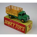 Dinky 343 green & yellow farm produce wagon (chipping to paint), in box