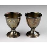 Pair of Silver Egg cups hallmarked Sheffield 1948 weight 3oz approx