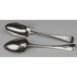 Matching pair of Old English silver tablespoons hallmarked William Sumner London 1801. Weight 4 ½