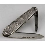 William IV Coronation silver & steel folding knife.On it, it reads "William IV & Queen Adelaide cr'd