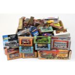 Large box of mostly boxed diecast vehicles, including Matchbox, Yesteryear, etc.