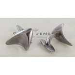 Pair of Georg Jensen silver hallmarked cufflinks, designed by by Henning Koppel, no. 88, contained