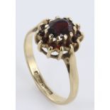 9ct Gold Garnet Ring size L weight 2.6 grams