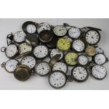 Job lot of Thirty one (31) silver pocket watches, various sizes includes a pair cased type.