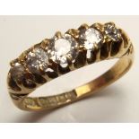 18ct Gold 5 stone Diamond Ring approx 0.50ct weight size M weight 4.0 grams