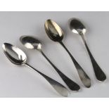 Scottish Provincial Dundee - four silver teaspoons, Maker James Douglas c1800 (1 fully marked with