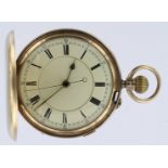 Gents 9ct full hunter chronograph pocket watch, hallmarked Chester 1912, total weight approx 109g