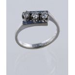 18ct White Gold 3 stone Diamond Ring approx 0.25ct weight size L weight 3.8 grams