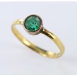22ct Gold Emerald Ring h/m Birmingham 1870 size L weight 1.5 grams