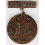 Tribute bronze medal WW1 period - American. Presented by the Brotherhood of Locomotive Firemen &