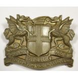 Badge city of London Volunteers Corps Officers dark brass with lugs