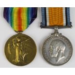 BWM & Victory Medal to 301532 Pte H A Barnett Staff Yeo. VF (2)