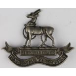 Badge - original white metal 1st V.B. Royal Warwickshire (brooched)